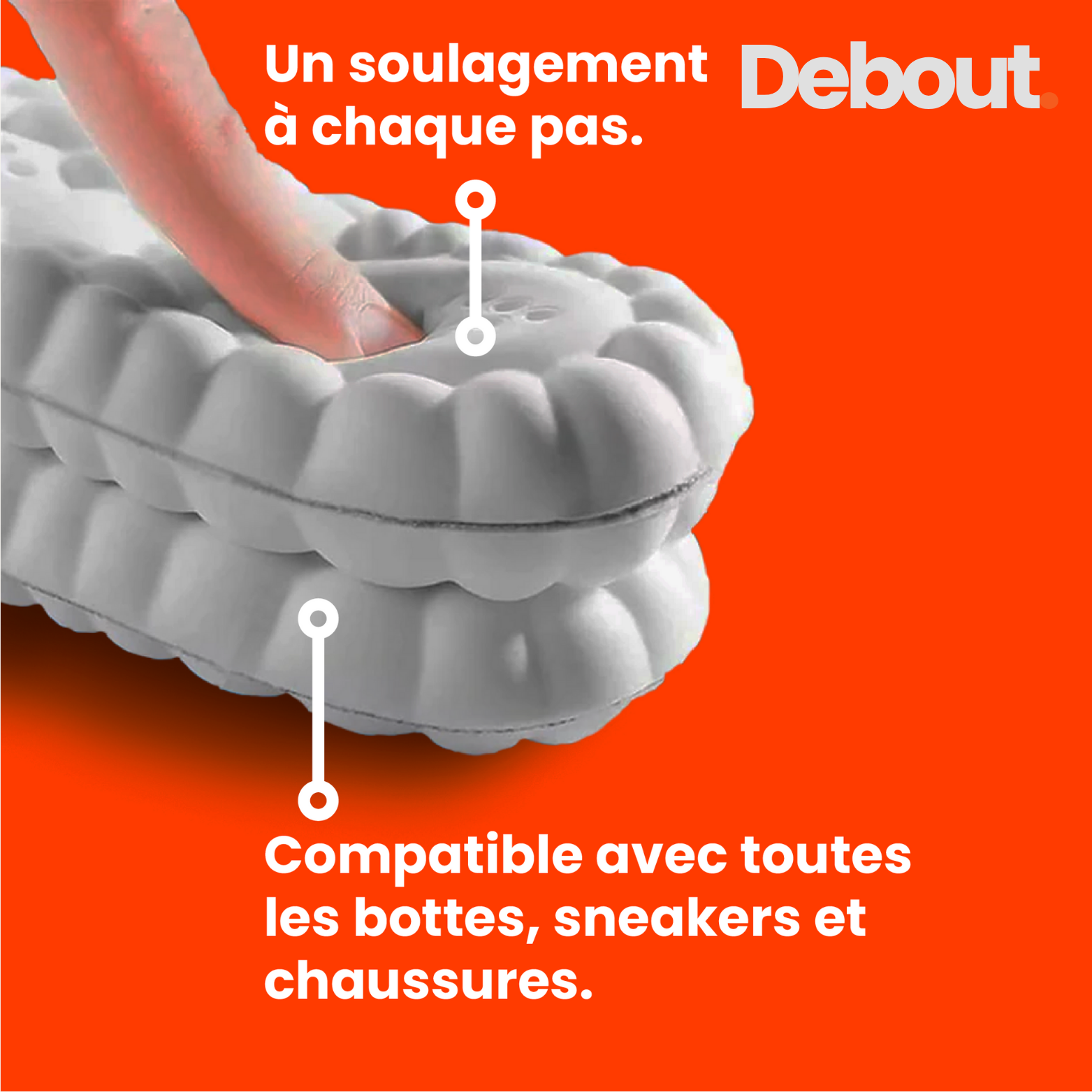 DEBOUT.  Semelle anti-douleur