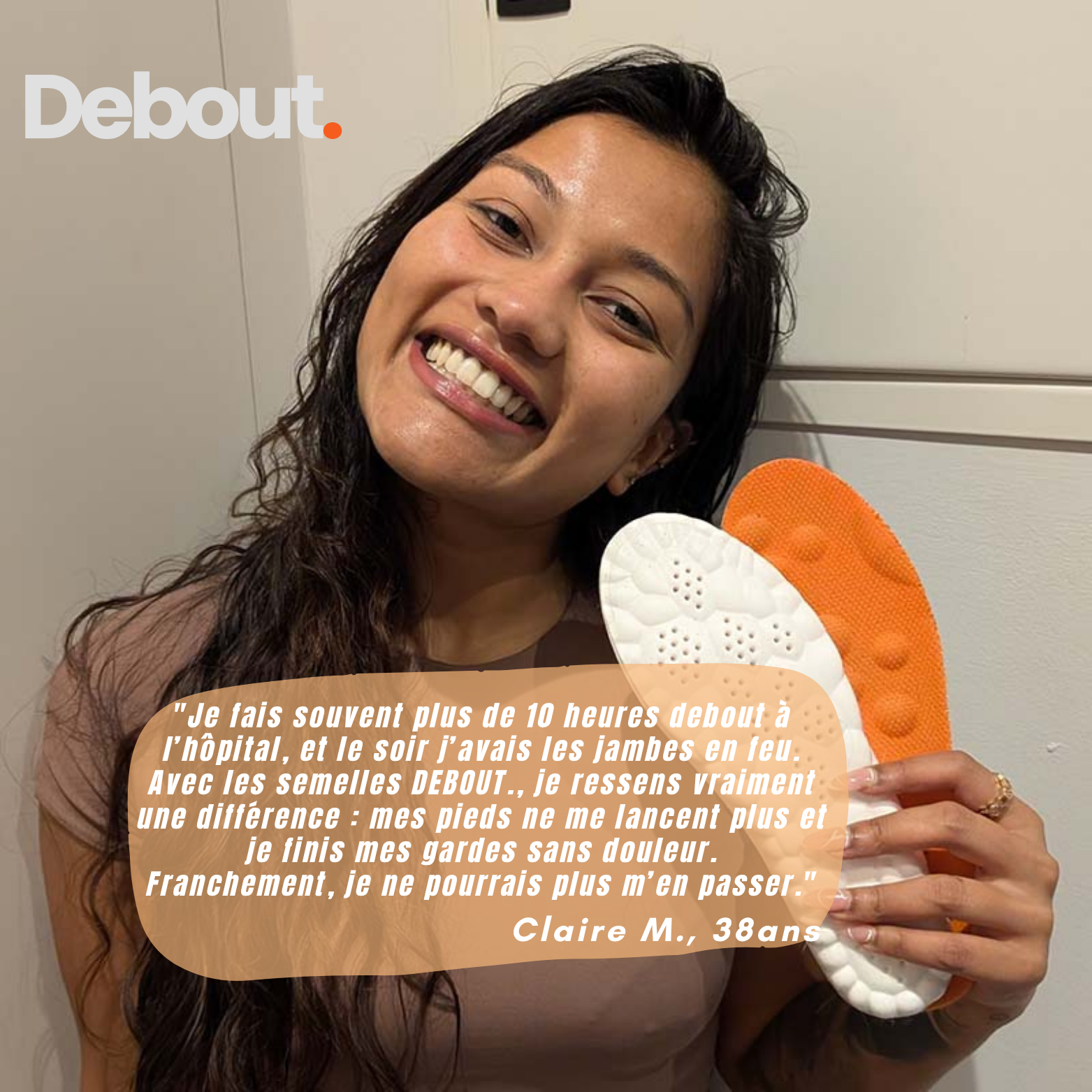 DEBOUT.  Semelle anti-douleur